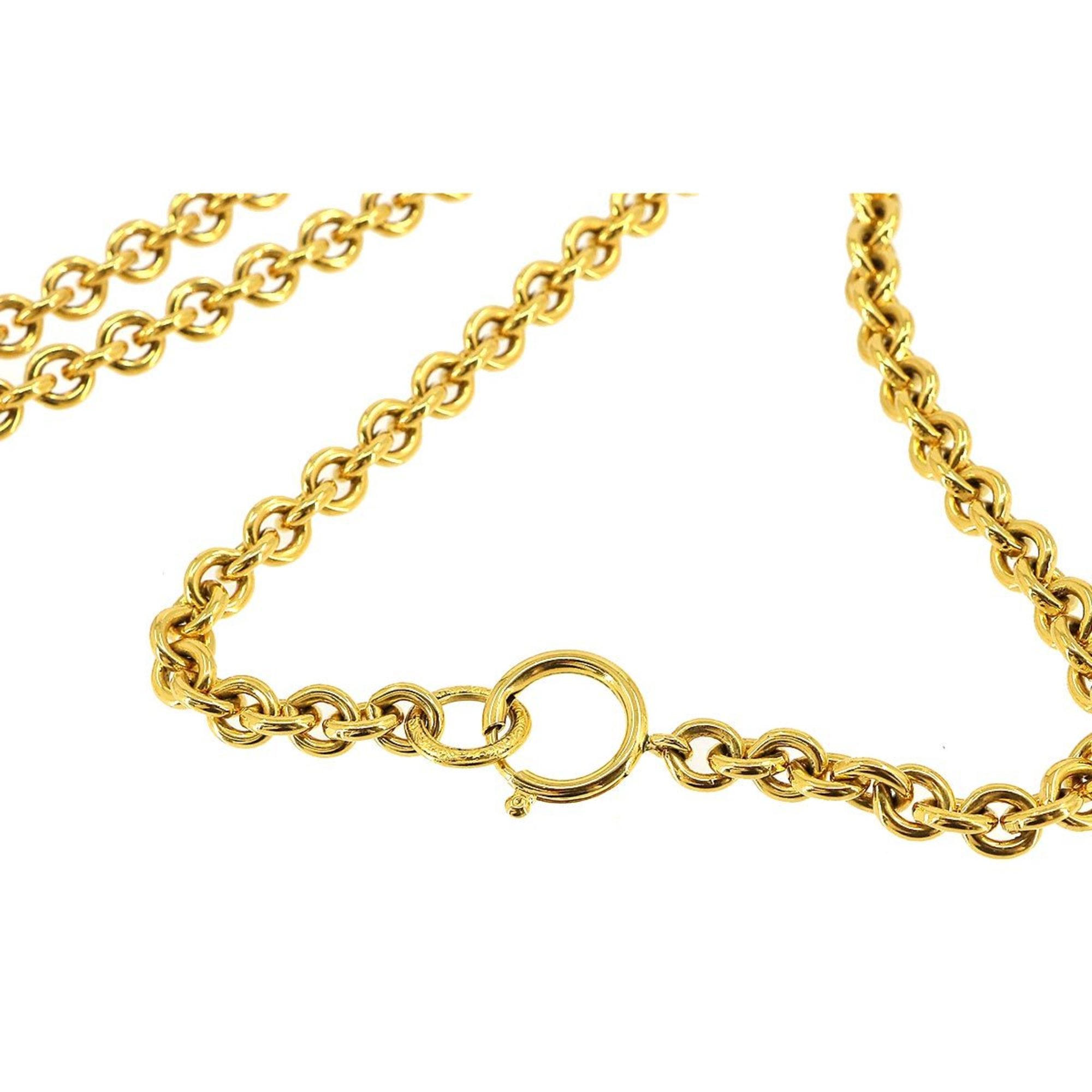 CHANEL Coco Mark Long Necklace Gold 94P