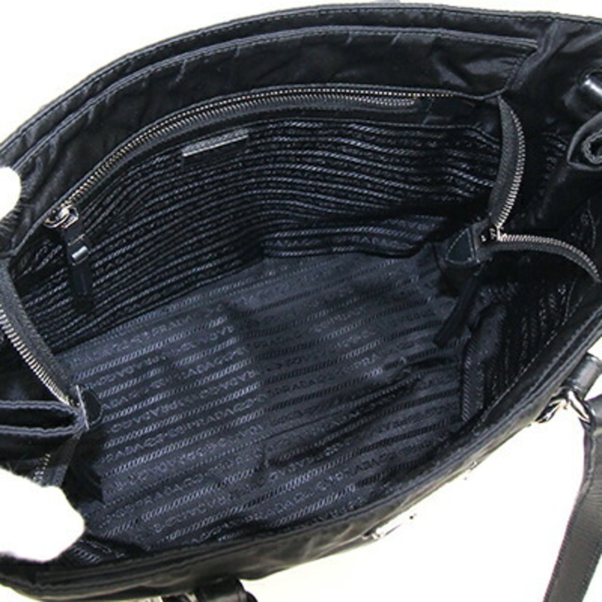 Prada tote bag 1BG228 black nylon leather ladies UyMM PRADA