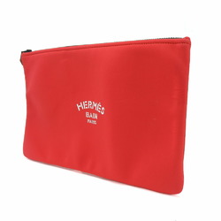 Hermes Pouch Clutch Bag Truth Flat Neo Van GM Red Nylon Accessories Women's Men's HERMES pouch case