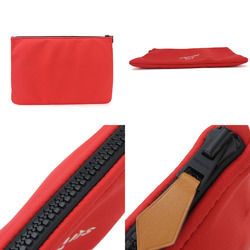 Hermes Pouch Clutch Bag Truth Flat Neo Van GM Red Nylon Accessories Women's Men's HERMES pouch case