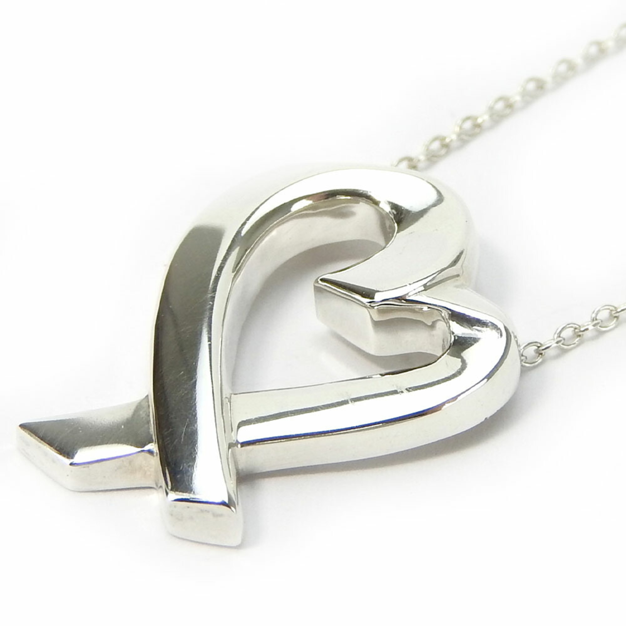 Tiffany Necklace Loving Heart Silver 925 Approx. 4.9g Paloma Picasso Women's TIFFANY&Co.