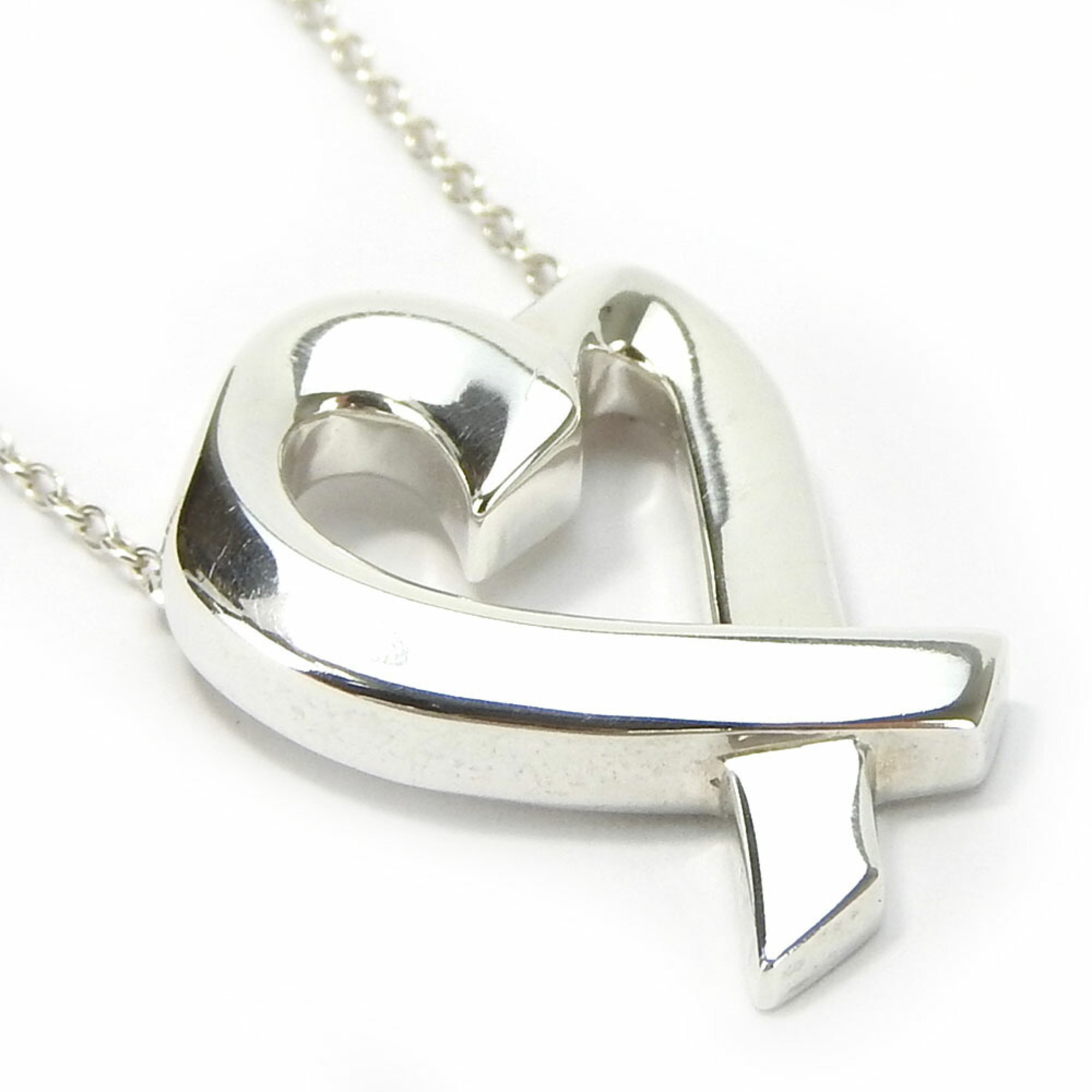 Tiffany Necklace Loving Heart Silver 925 Approx. 4.9g Paloma Picasso Women's TIFFANY&Co.