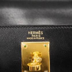 Hermes handbag Kelly 32 □B engraved box calf black ladies
