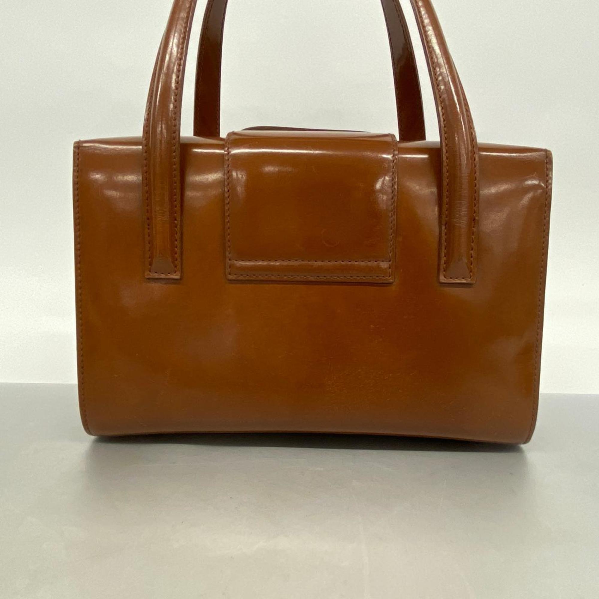 Cartier Vanity Bag Panthère Leather Brown Women's