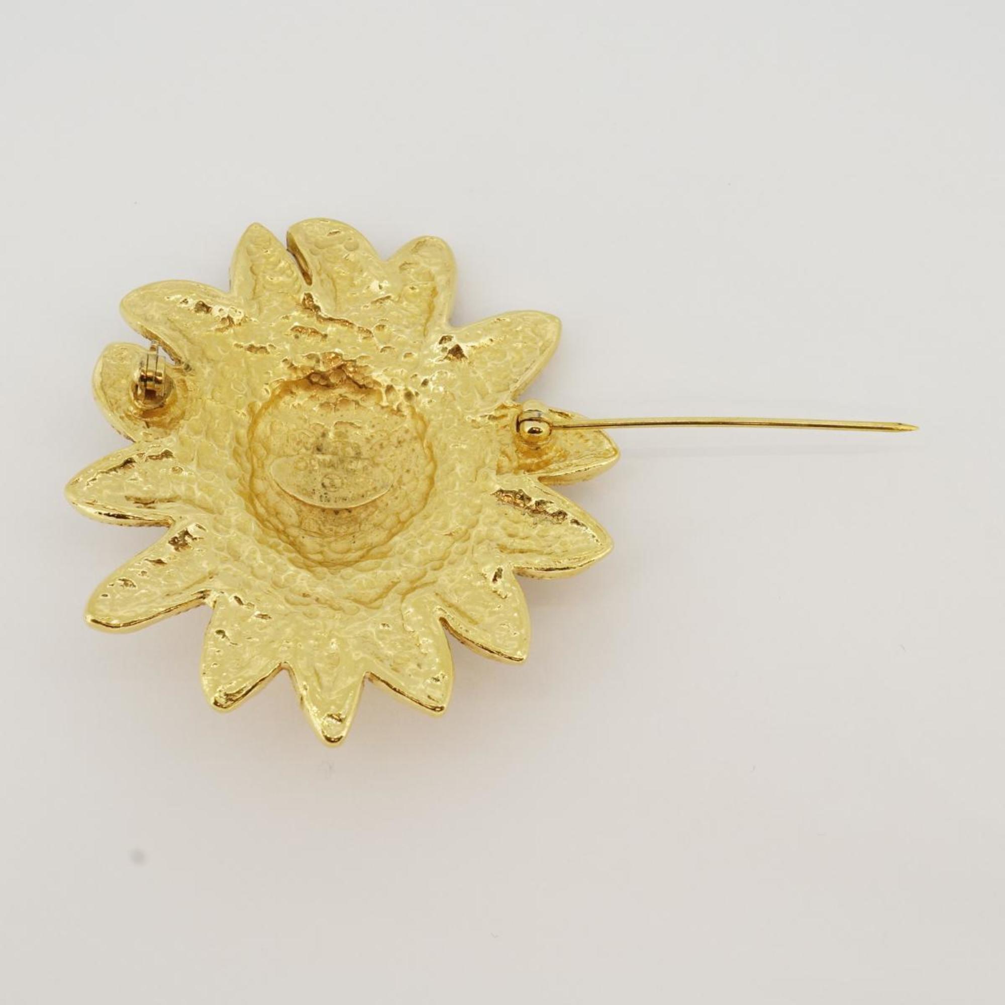 Chanel brooch lion motif GP plated gold men's women's