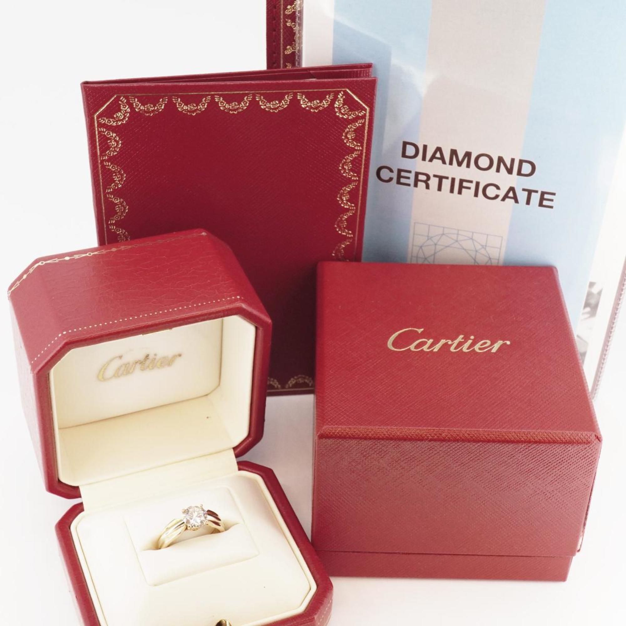 Cartier Ring Solitaire Trinity 1PD Diamond K18YG Yellow Gold K18WG White 1.06ct K18PG Pink Ladies