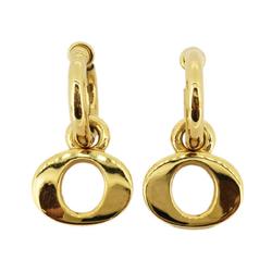 Christian Dior earrings 〇 motif GP plated gold ladies