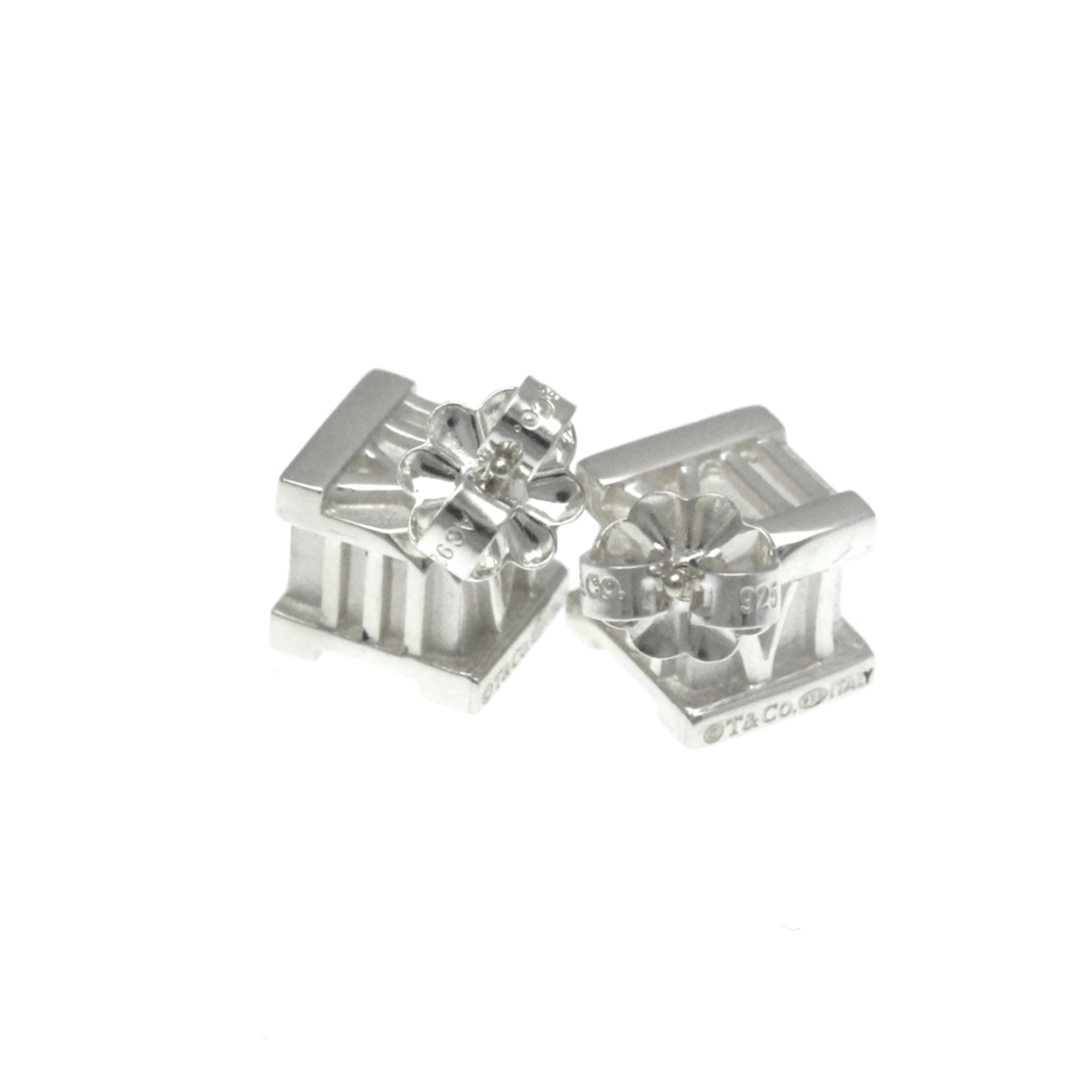 Tiffany Atlas Cube Earrings No Stone Silver 925 Stud Earrings Silver