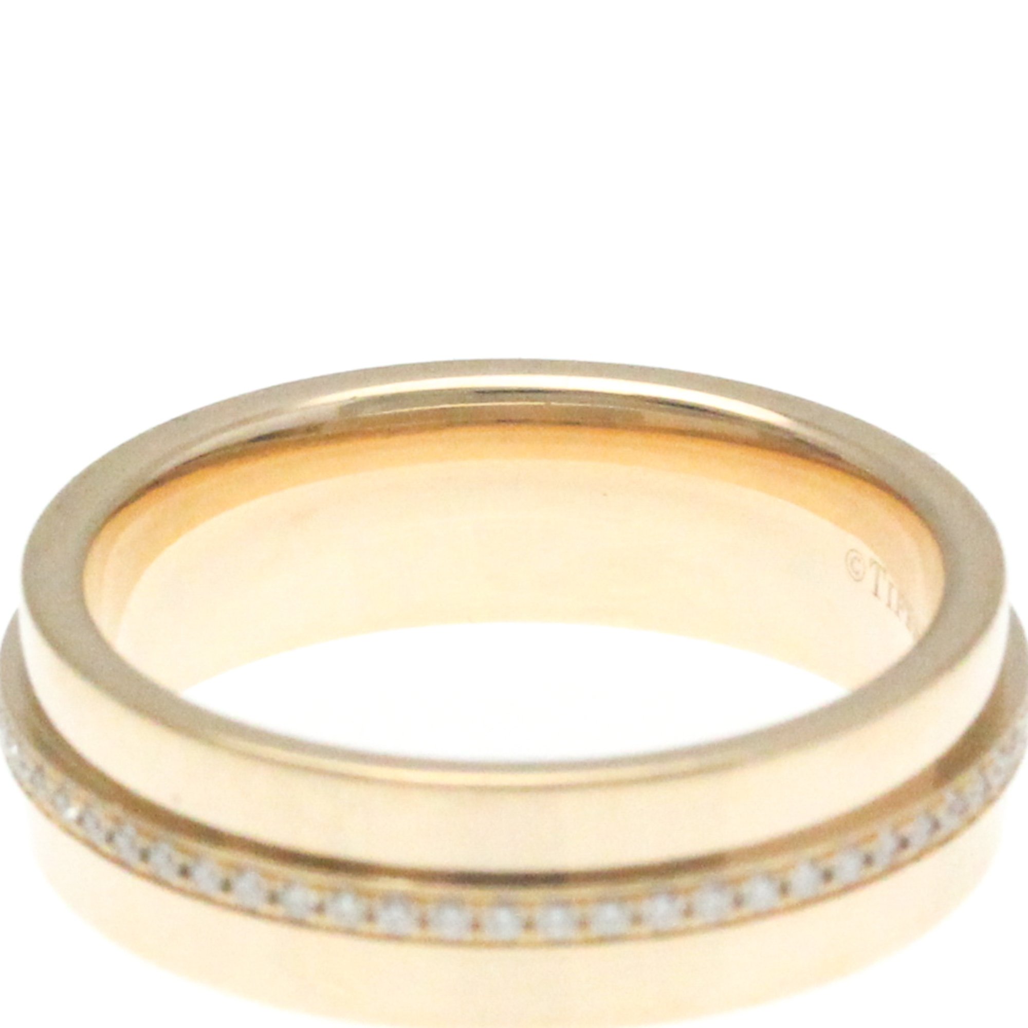 Tiffany T TWO Narrow Diamond Ring Pink Gold (18K) Fashion Diamond Band Ring Pink Gold
