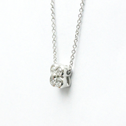 Tiffany Bezel Set Necklace Platinum Diamond Women,Men Fashion Pendant Necklace (Silver)