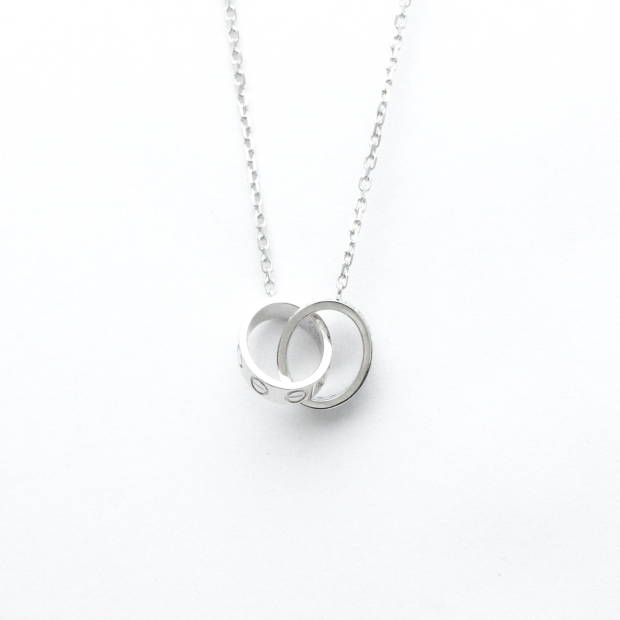 Cartier Baby Love Diamond Necklace White Gold (18K) Diamond Men,Women Fashion Pendant Necklace (Silver)