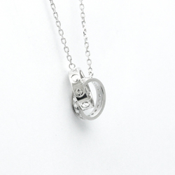 Cartier Baby Love Diamond Necklace White Gold (18K) Diamond Men,Women Fashion Pendant Necklace (Silver)