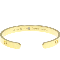 Cartier Love 1P Diamond Open Bangle Yellow Gold (18K) Diamond Bangle Gold