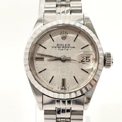 ROLEX Oyster Perpetual Date 6924 (back cover 6919) Watch Stainless Steel Silver Automatic Winding Dial Ladies