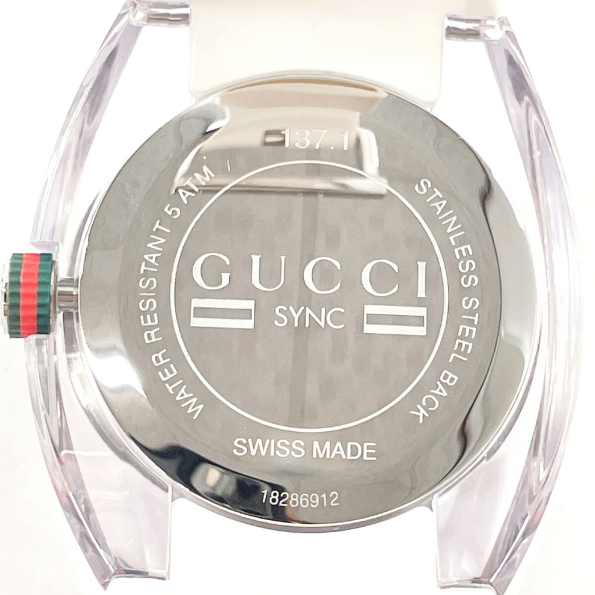 GUCCI Gucci Sink 137.1 Watch Stainless Steel Rubber Silver Quartz Dial Men's