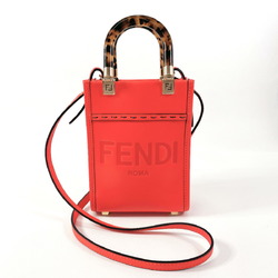 FENDI Sunshine Shopper Mini 2WAY 8BS051 Shoulder Bag Leather Red Ladies