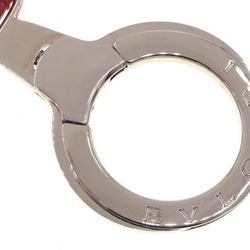 BVLGARI Key Ring 227381 Red Leather Keychain Bag Charm Ladies