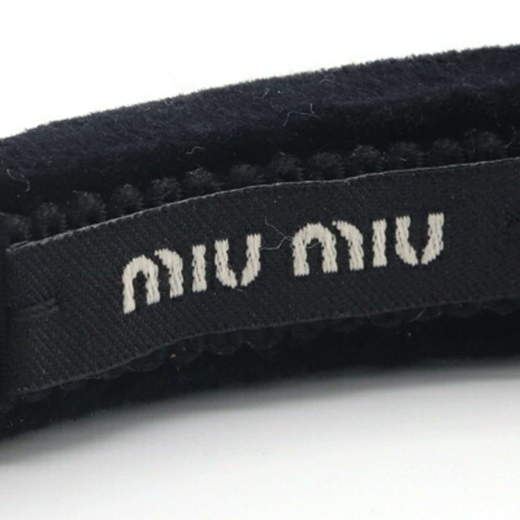 Miu Miu Headband Black Velor Women's Hair Clip