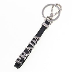 PRADA Keychain Black Leather Key Ring Bag Charm Ladies Men's