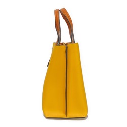 Coach COACH Handbag Willow Tote 24 C Dark Yellow Brown Shoulder Bag Color Block Flux C8561 Women's