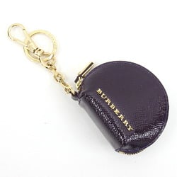 Burberry Coin Case 3947367 Purple Leather Bag Charm Pouch Purse Key Hook BURBERRY