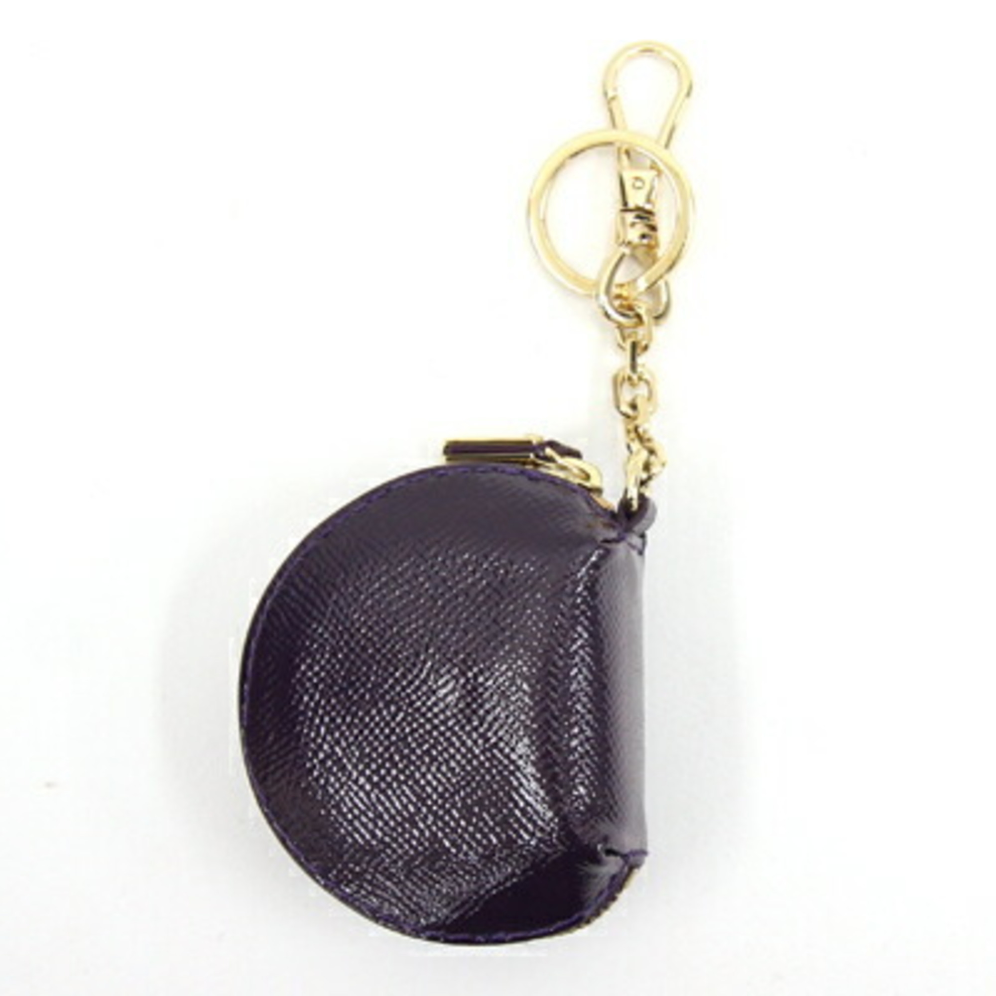 Burberry Coin Case 3947367 Purple Leather Bag Charm Pouch Purse Key Hook BURBERRY