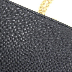 Prada Chain Wallet 1ZH048 Black Leather Round Shoulder Smartphone Women's PRADA