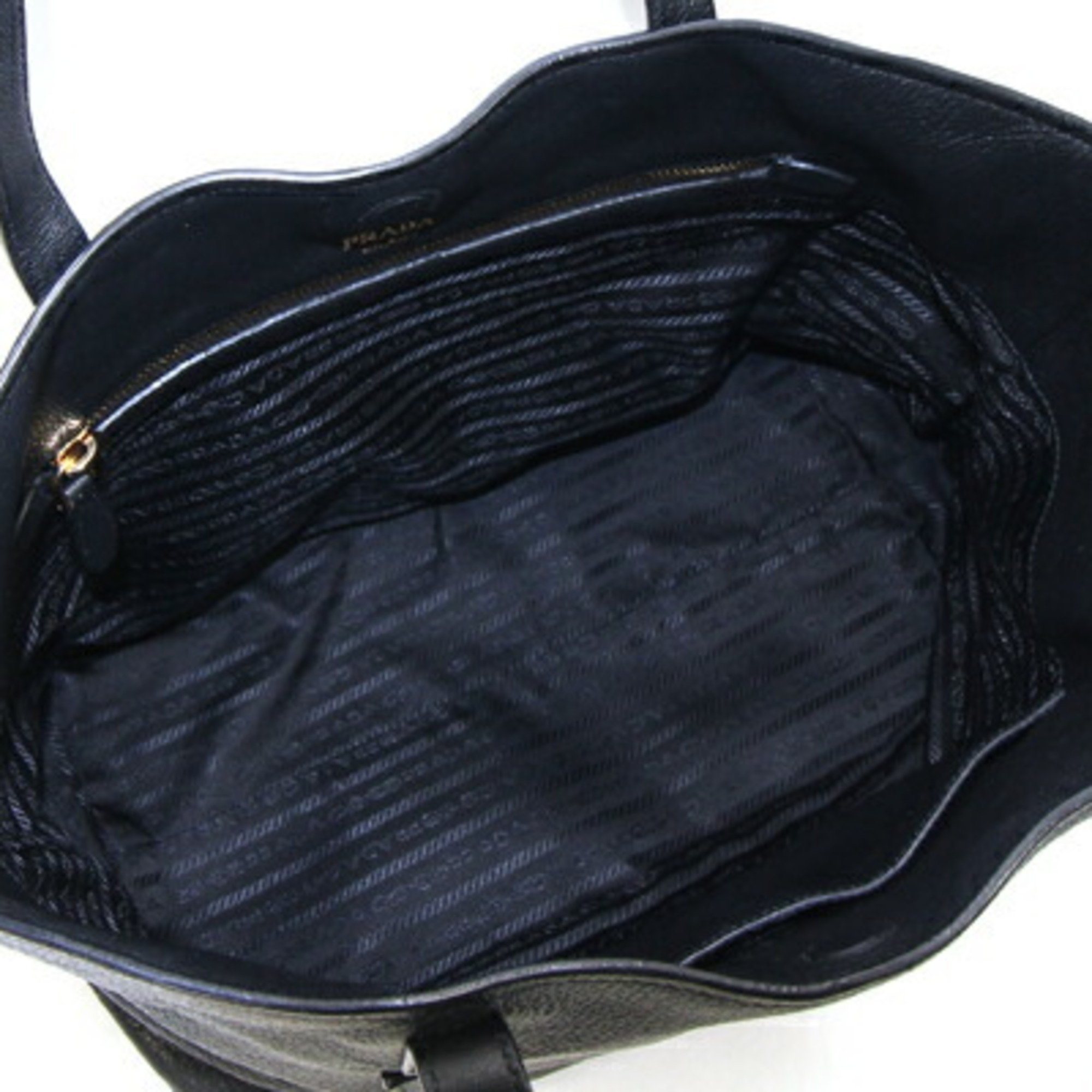 Prada tote bag 1BG048 black leather storage ladies PRADA