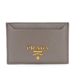 Prada business card case/card case pass 1MC208 Saffiano gray leather accessories ladies PRADA saffiano argilla