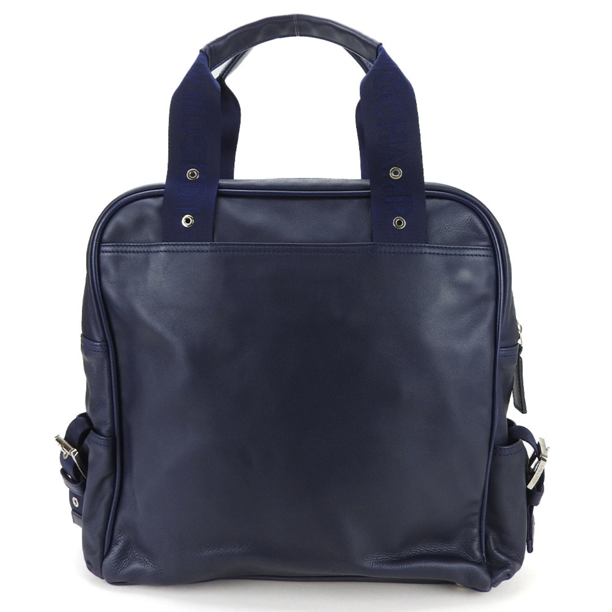 Longchamp Handbag Leather Navy Ladies