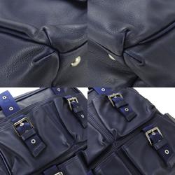 Longchamp Handbag Leather Navy Ladies