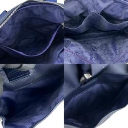 Longchamp Handbag Leather Navy Ladies