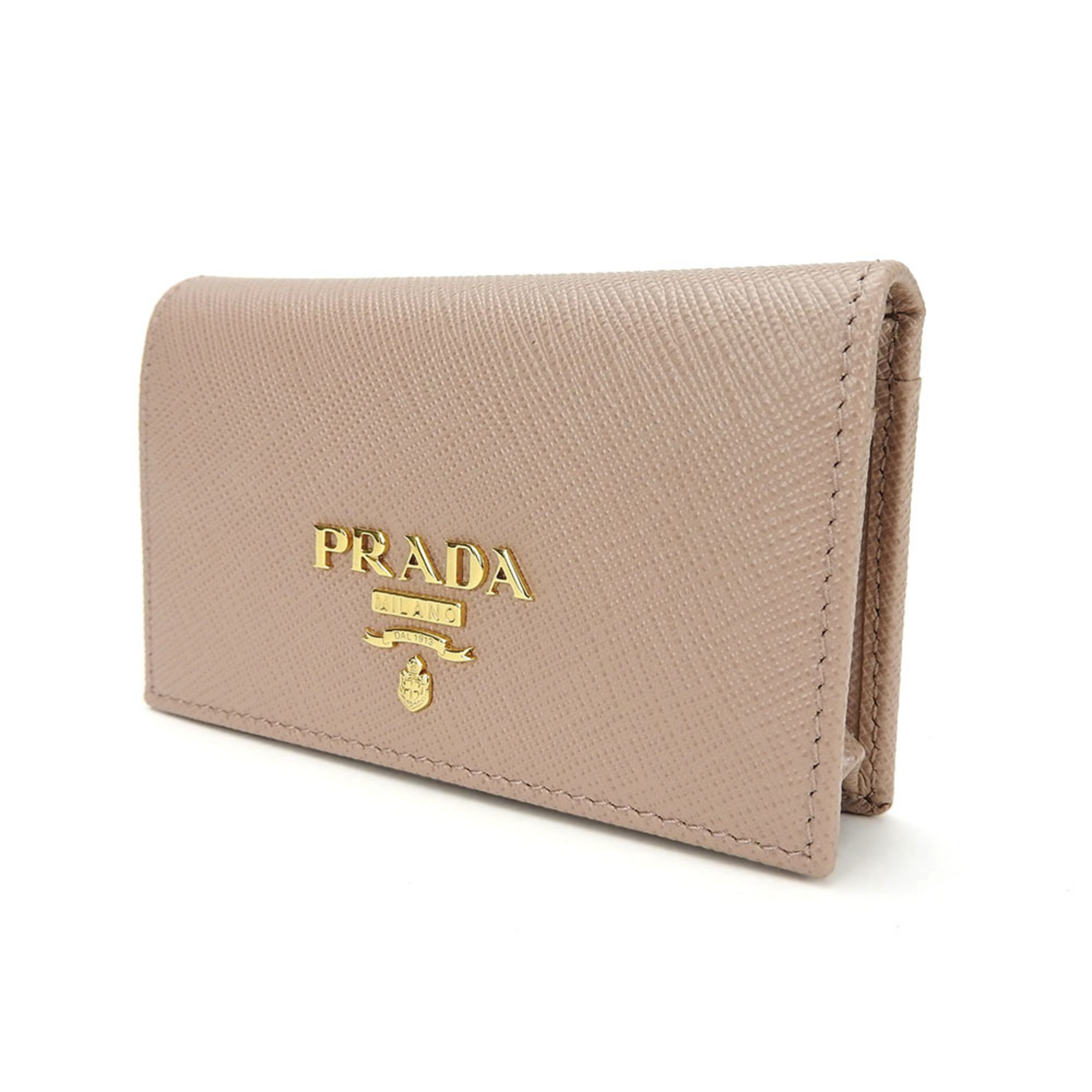 PRADA Business Card Holder/Card Case 1MC122 Saffiano CIPRIA Pink Beige Holder Accessories Ladies
