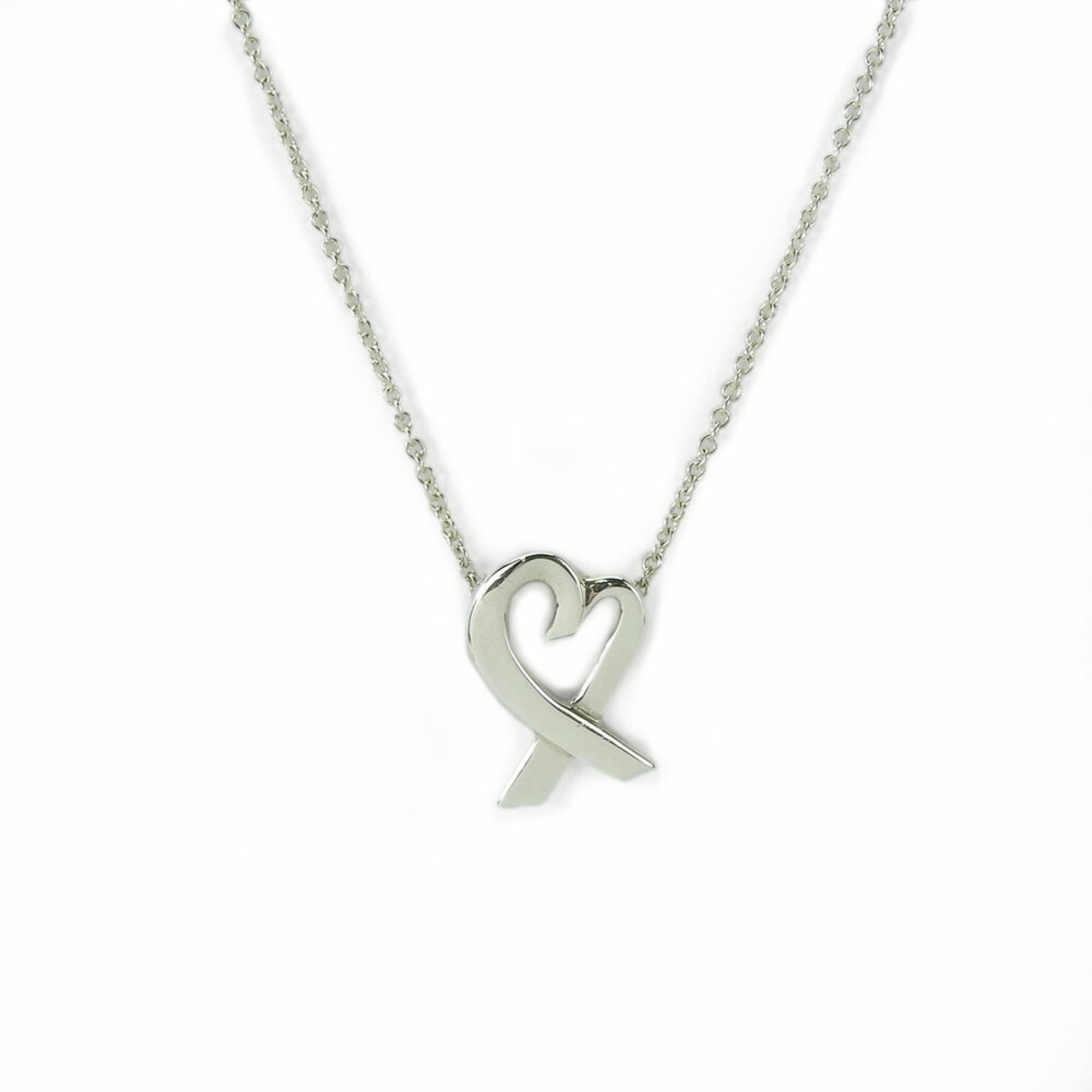 Tiffany Necklace Loving Heart Silver 925 Approx. 2.1g Paloma Picasso Accessories Women's TIFFANY&Co.