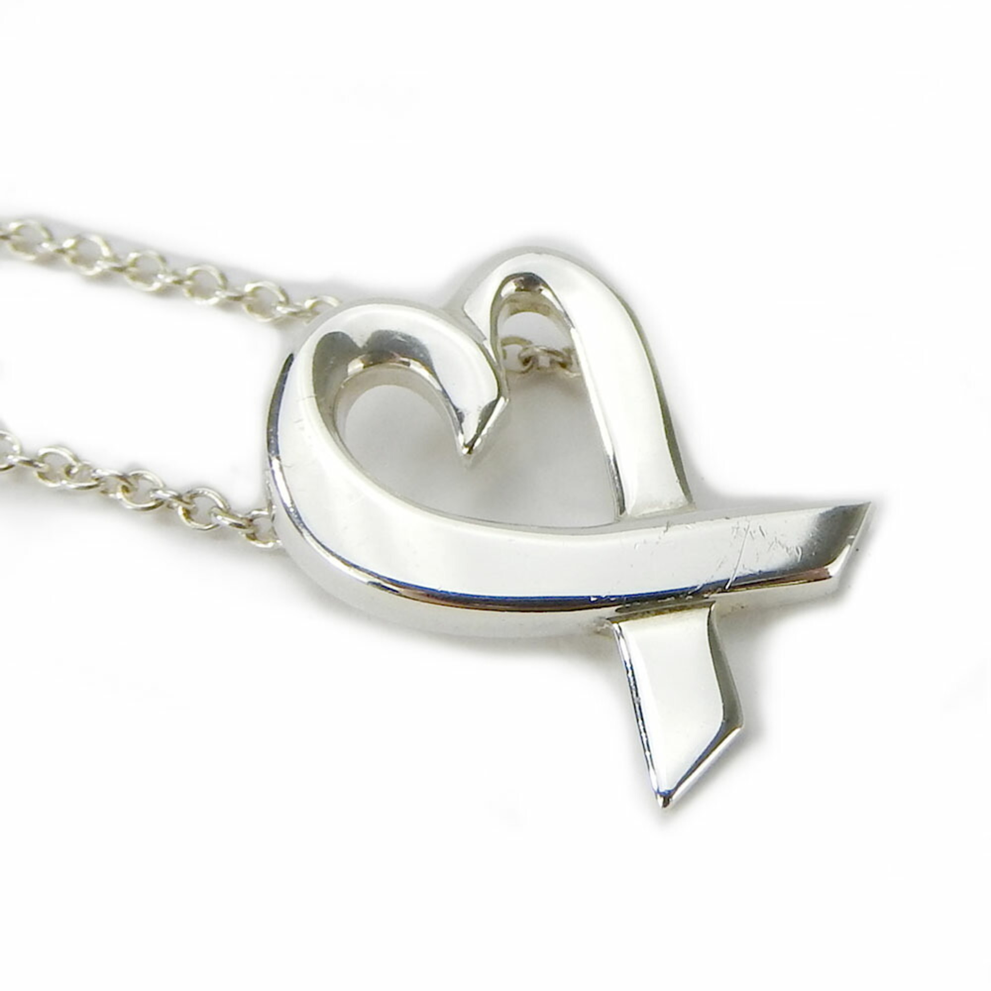 Tiffany Necklace Loving Heart Silver 925 Approx. 2.1g Paloma Picasso Accessories Women's TIFFANY&Co.