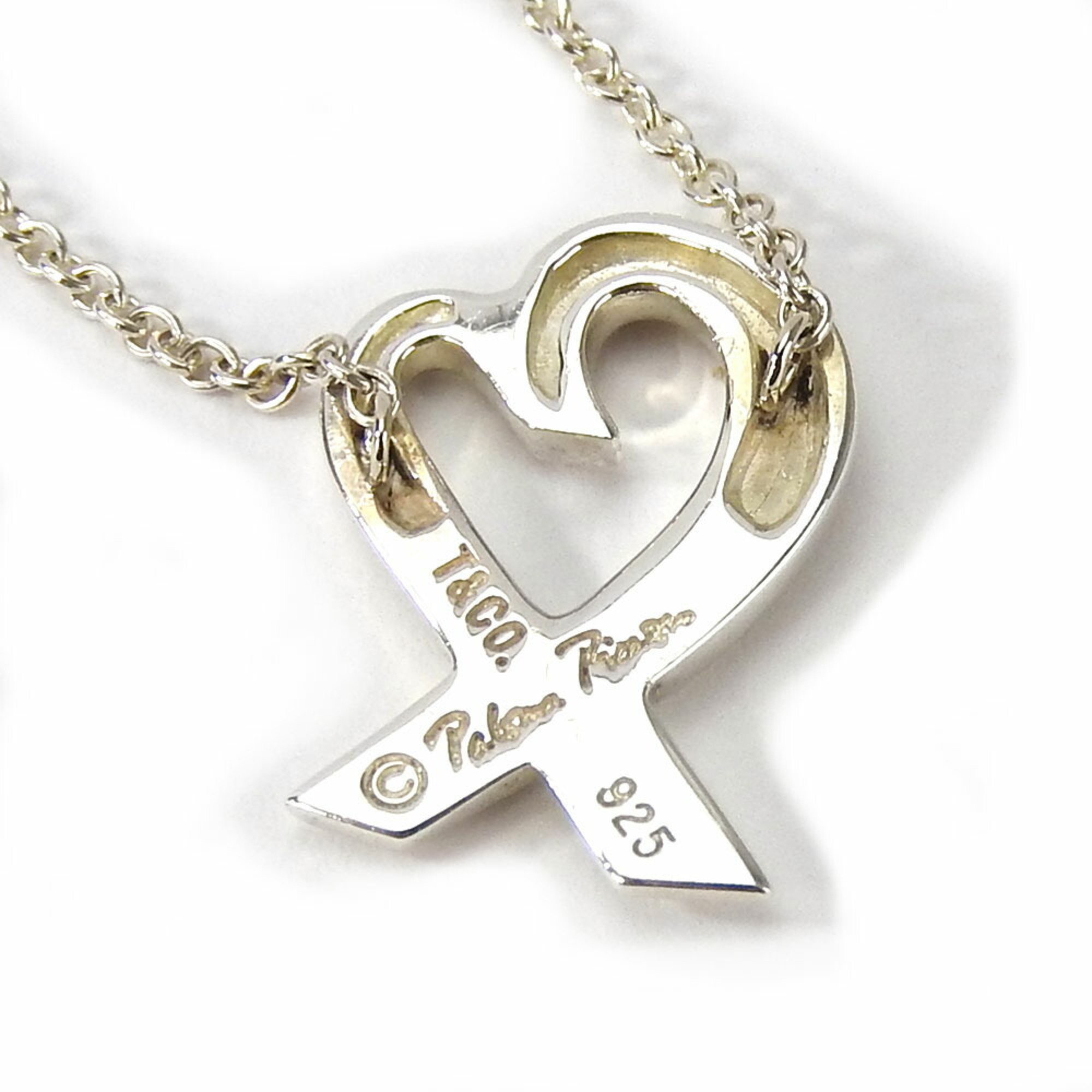 Tiffany Necklace Loving Heart Silver 925 Approx. 2.1g Paloma Picasso Accessories Women's TIFFANY&Co.