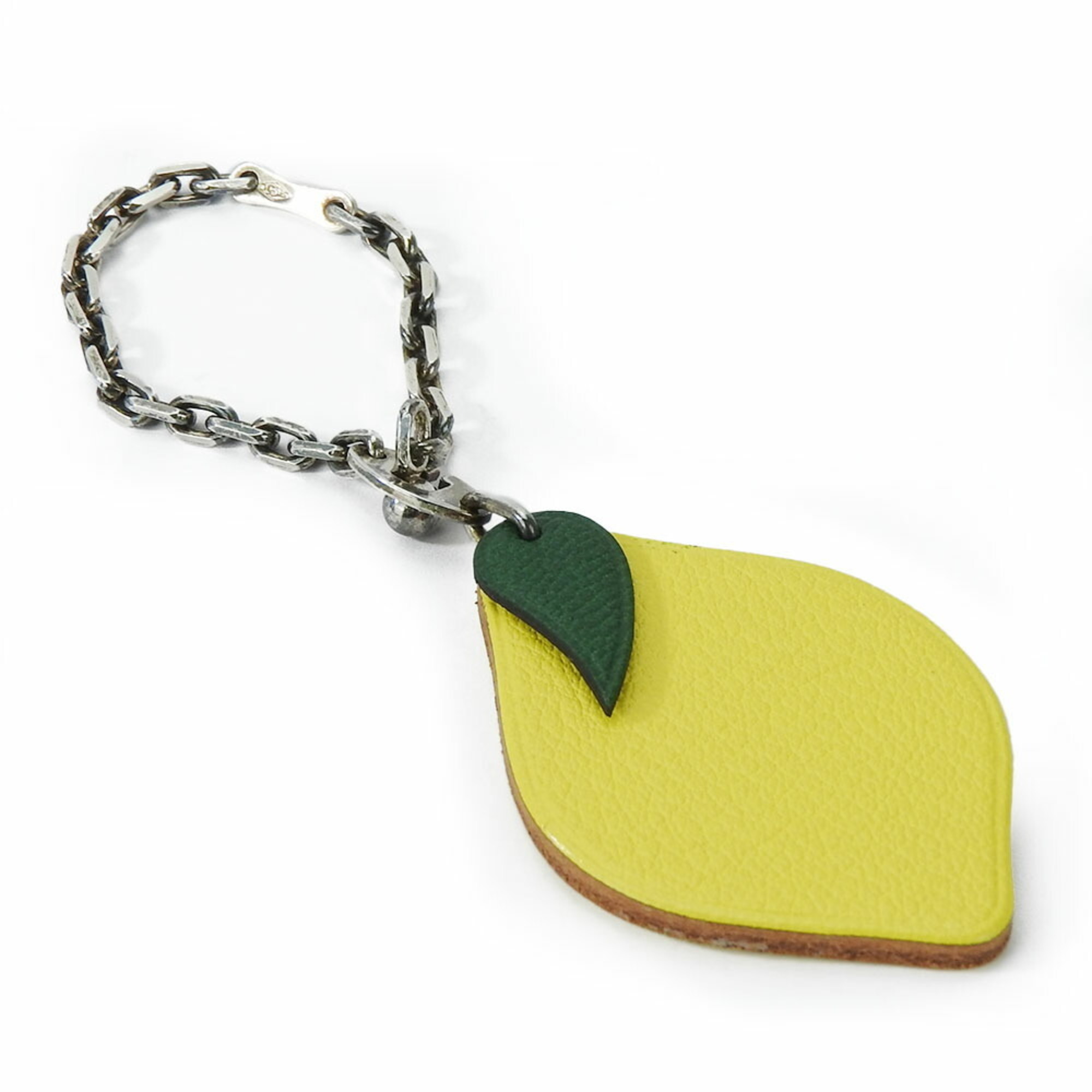 Hermes Bag Charm Leather Metal Yellow Fruit Lemon Accessory Women's HERMES