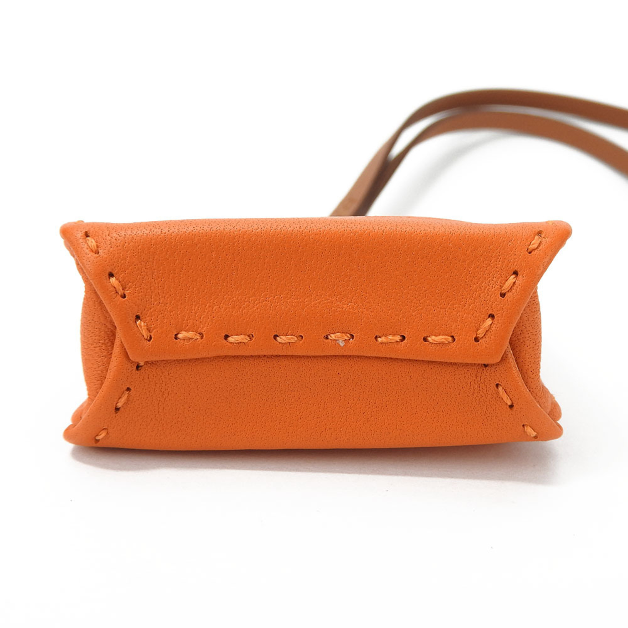 Hermes Bag Charm Sac Orange Anyomilo Y Engraved Shopper Accessories Women's HERMES