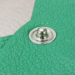 Hermes Wallet/Coin Case Bastia Chevre Green B Engraved Accessories Women's Men's HERMES