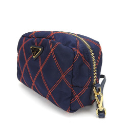 Prada 1NE005 Navy Red Quilted Nylon Ladies PRADA pouch