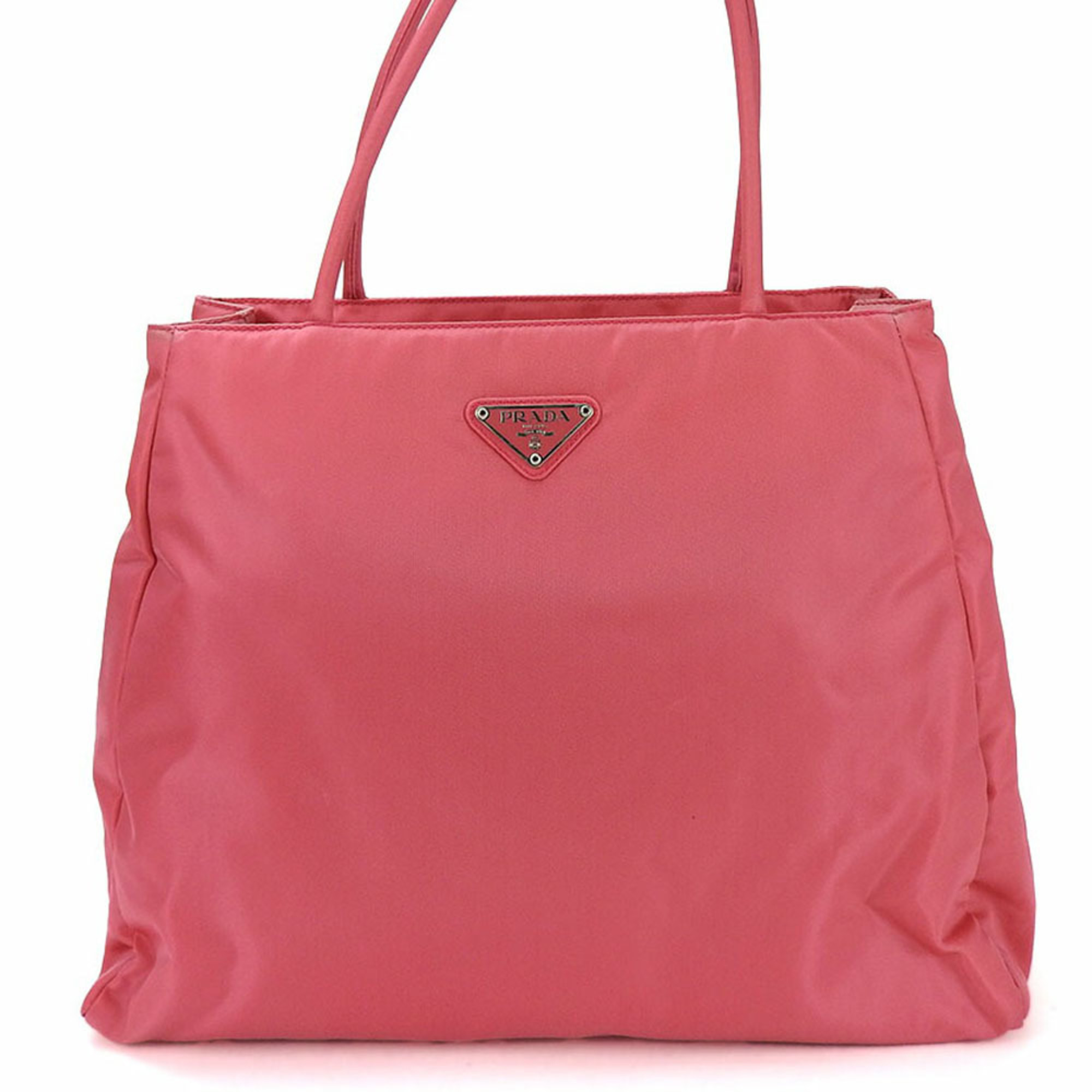 Prada handbag B3864 nylon pink triangular plate ladies PRADA peonia