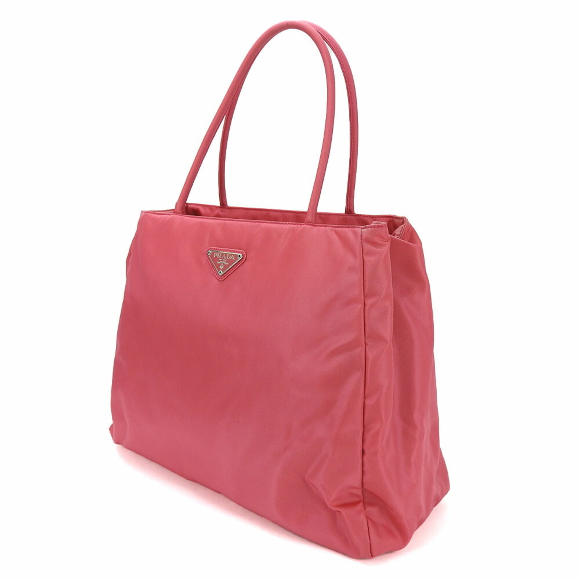 Prada handbag B3864 nylon pink triangular plate ladies PRADA peonia