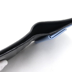 Prada Bifold Wallet 1MV204 Black Light Blue Leather Compact Men's Folding PRADA
