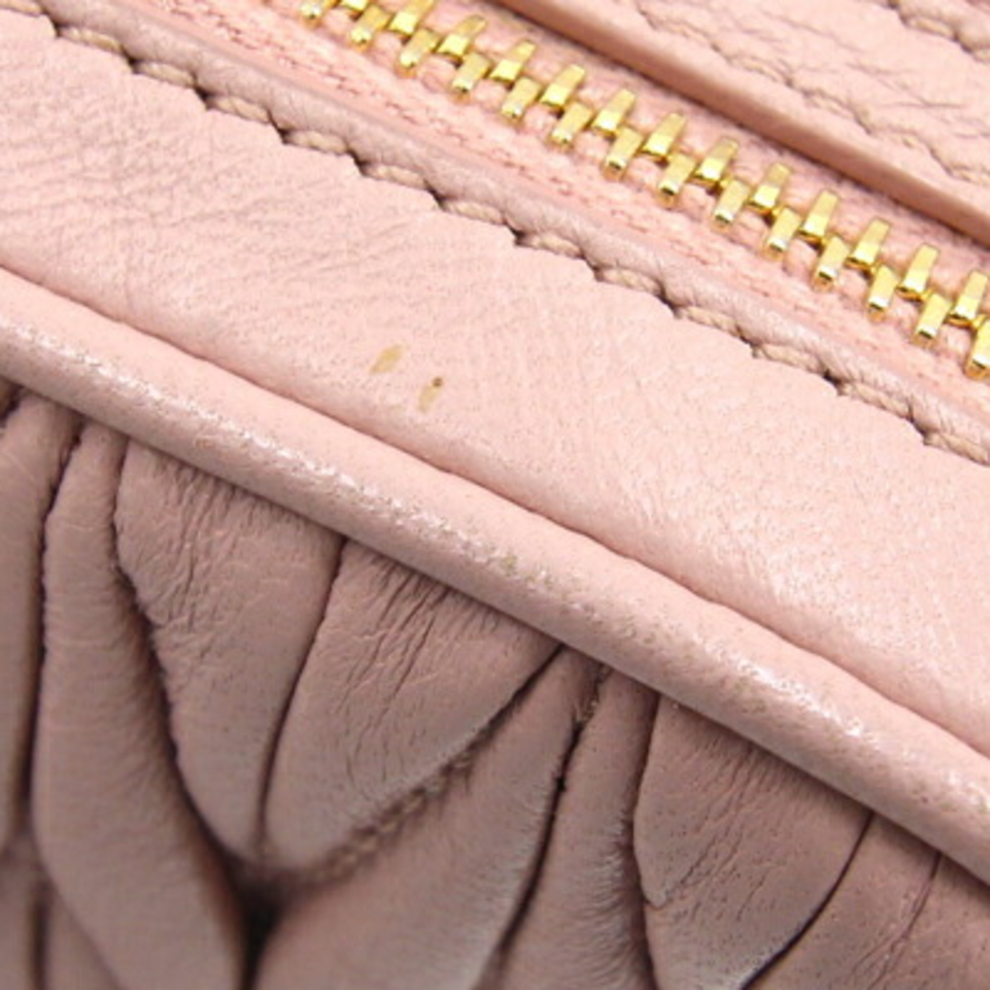 Miu Miu Miu Shoulder Bag Matelasse 5NF011 Pink Leather Pochette Women's MIUMIU