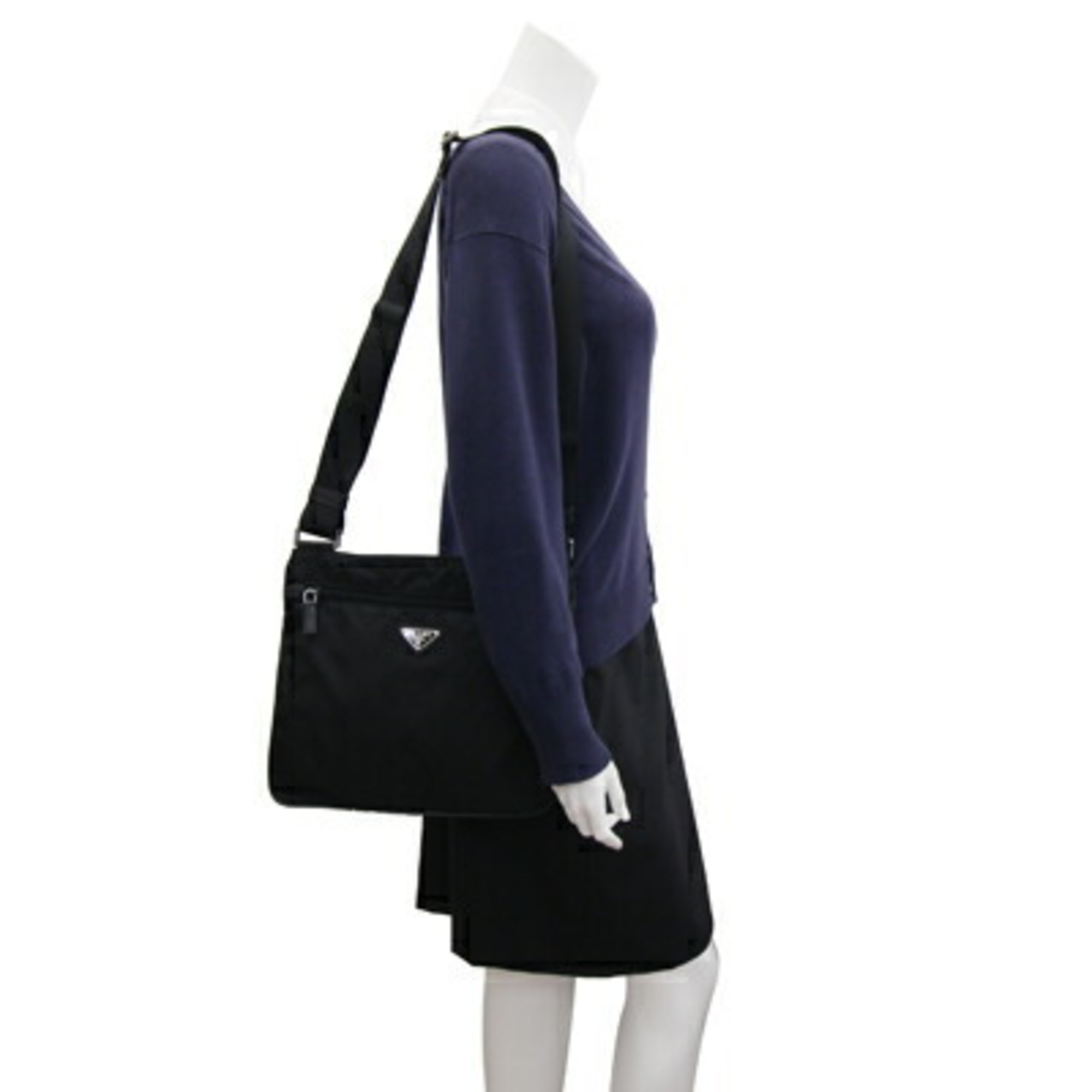 Prada shoulder bag black nylon ladies men PRADA