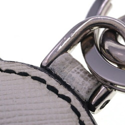 Prada Keychain M8441M White Leather Key Ring Bag Charm Heart Studs Ladies PRADA