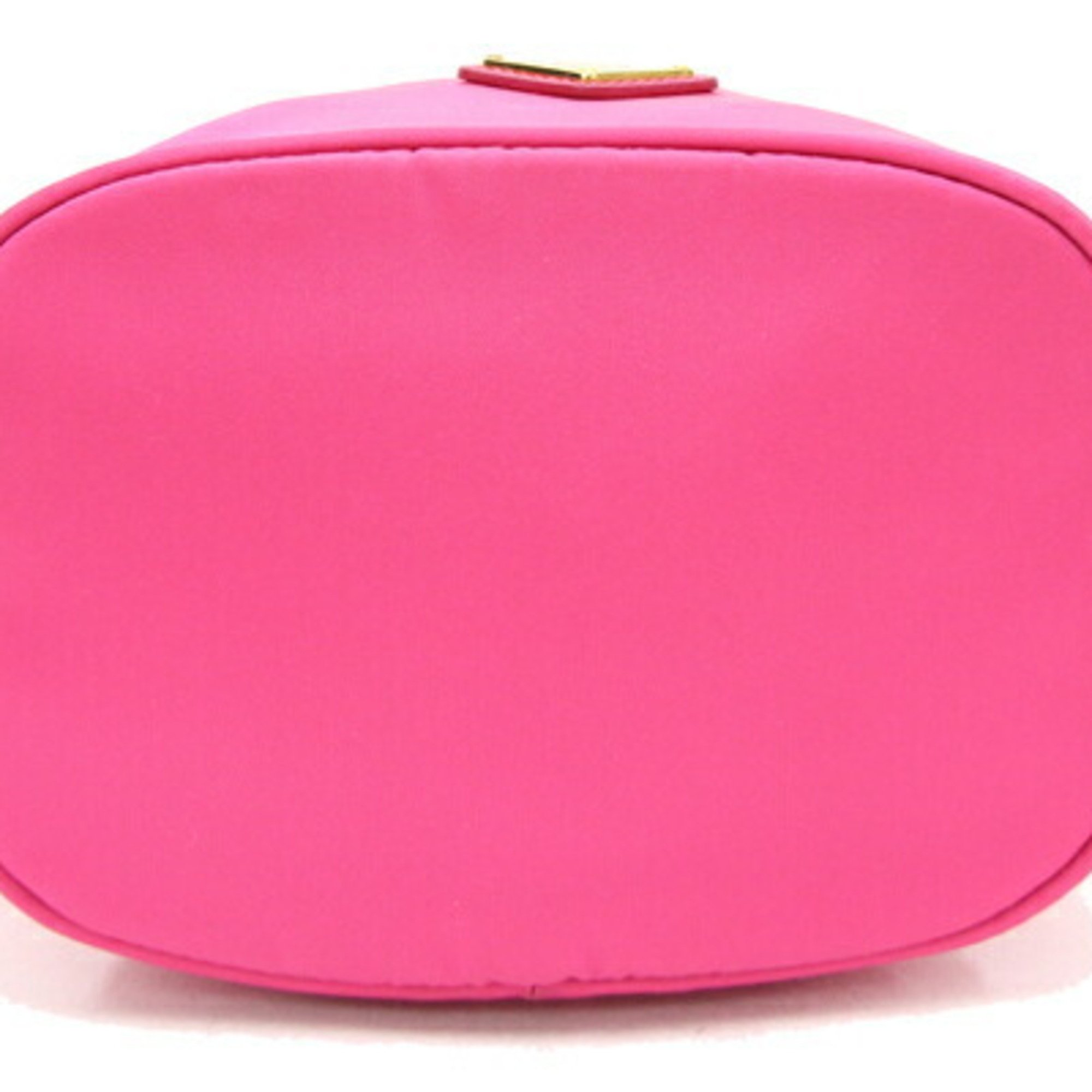 Prada Pouch 1NE369 Pink Nylon Leather Strap Ladies PRADA