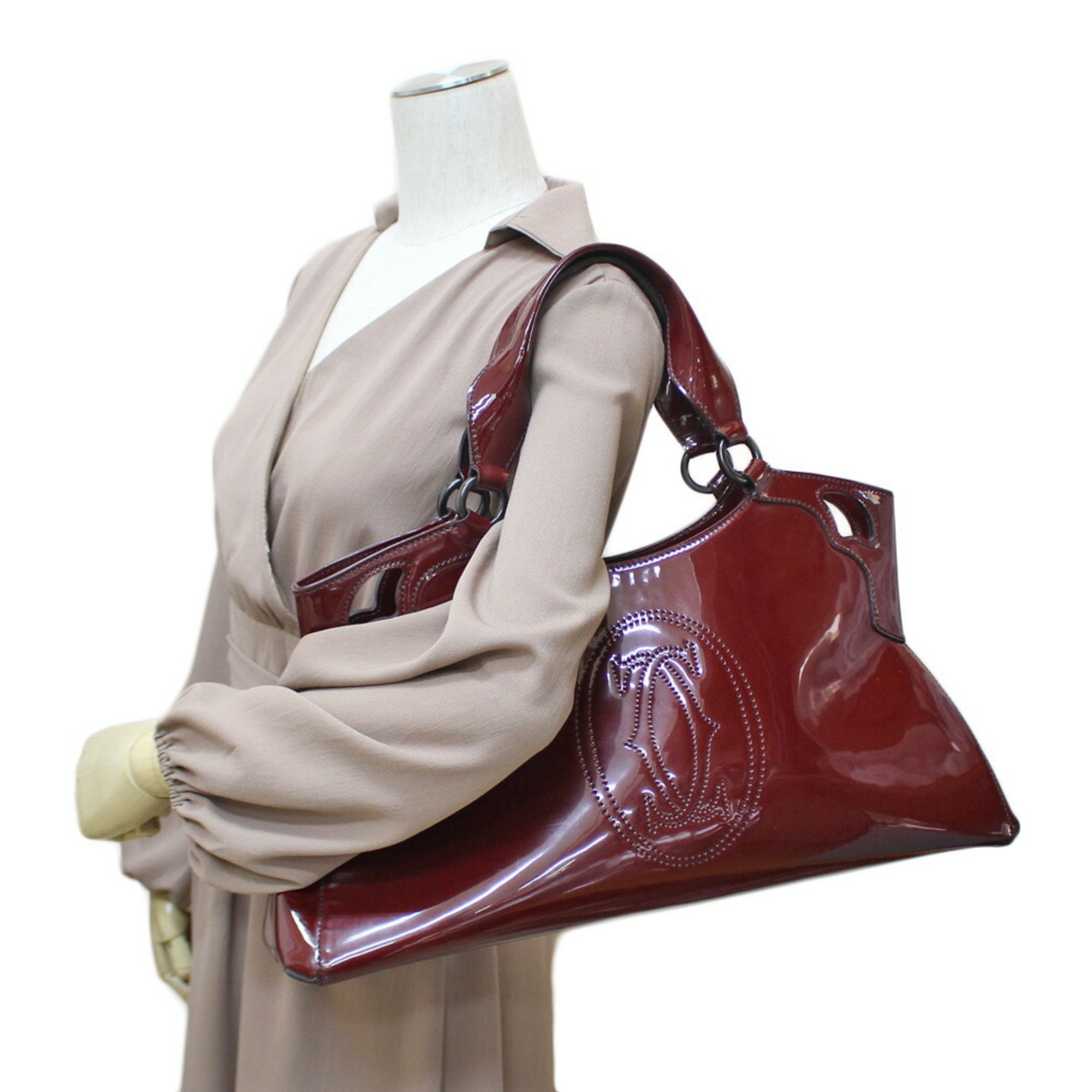 Cartier Marcello de Shoulder Bag Enamel Red Ladies CARTIER BRB01000000003180