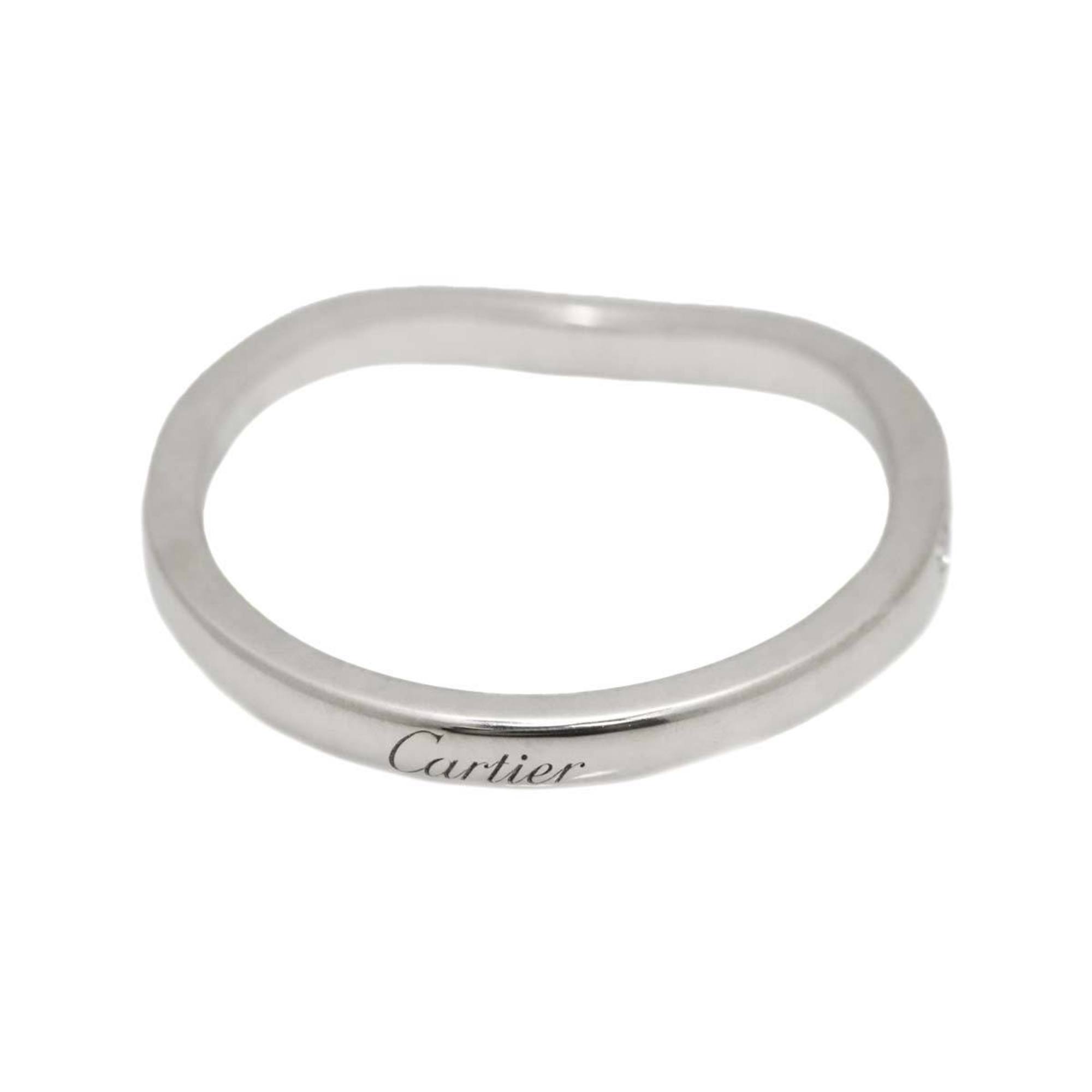 Cartier Ballerina Curve #48 Ring Half Diamond Pt Platinum Ballerine