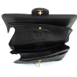 CHANEL Matelasse 25 Chain Shoulder Bag Caviar Skin Black A01112 Gold Hardware Coco Mark